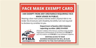 Face mask exemption cards are fake, Department of Justice says